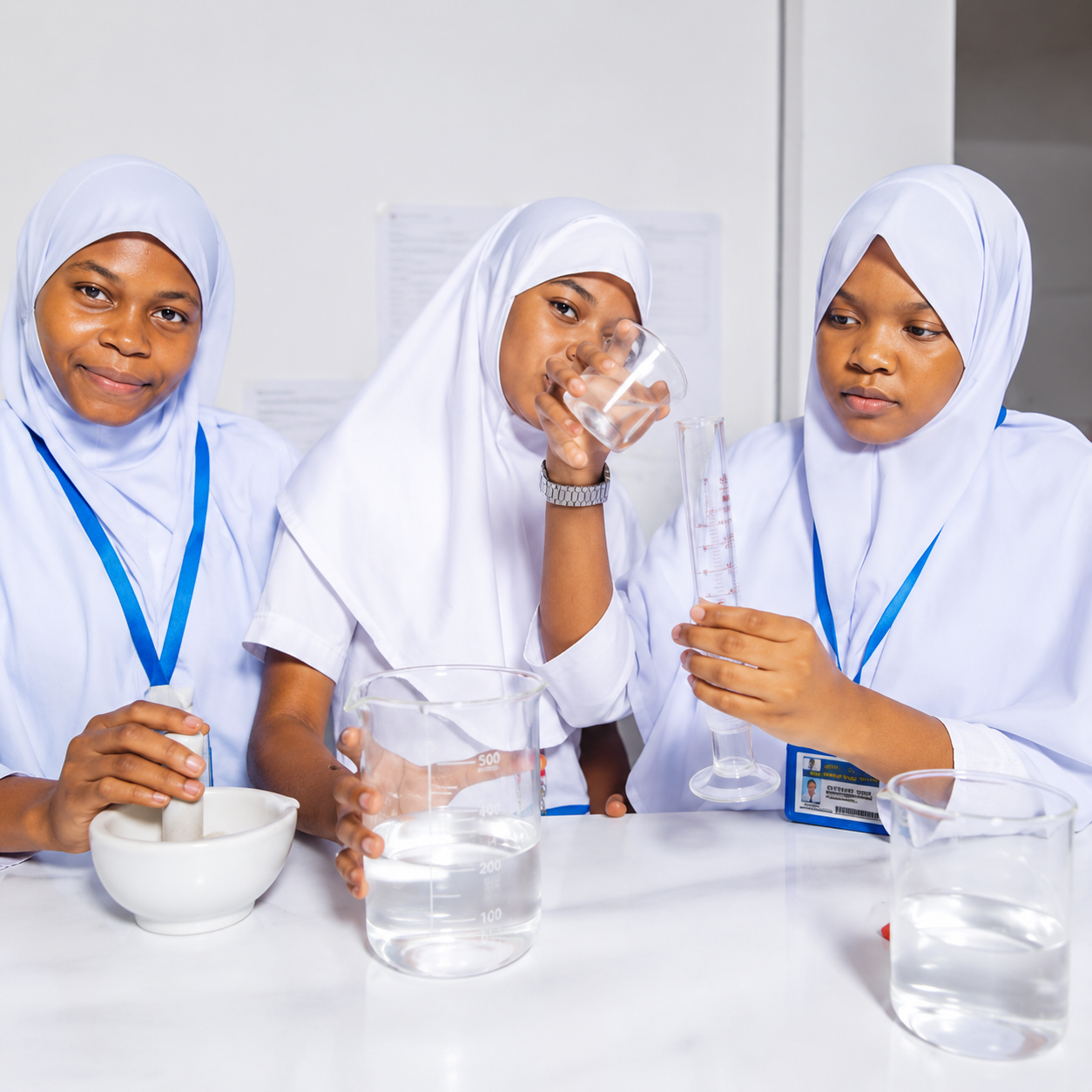 ECOHAS students in the laboratory